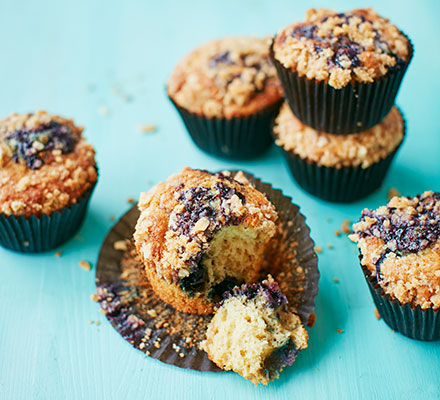 Blueberry Bakewell muffins