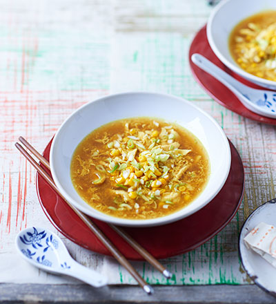 Curried sweetcorn soup with chicken