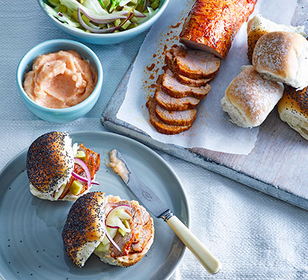 Paprika pork sliders with quince aïoli & fennel slaw