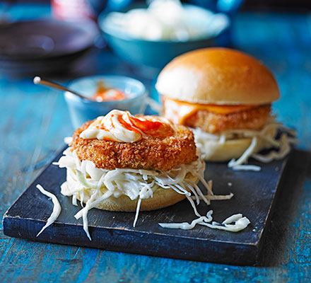 Prawn katsu burgers