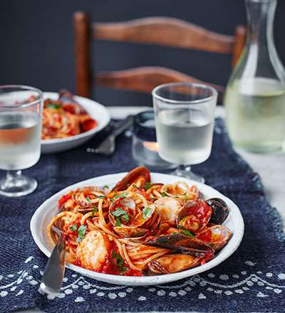 Spicy seafood spaghetti