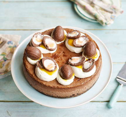 Double chocolate Easter egg cheesecake