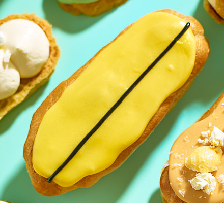 Lemon & passion fruit eclairs