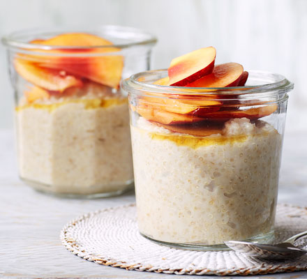 Cardamom & peach quinoa porridge