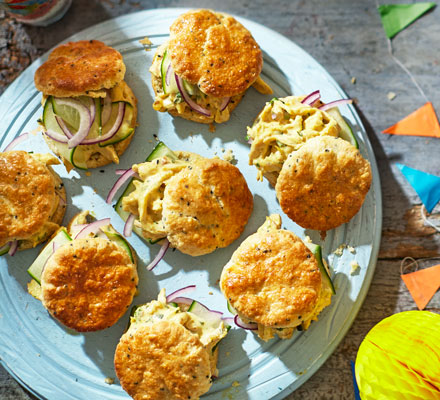 Coronation chicken scones