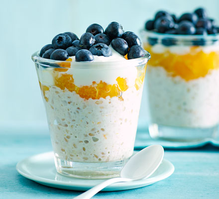 Orange & blueberry Bircher