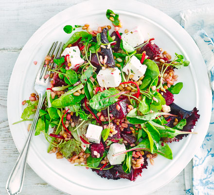 Beetroot, feta & grain salad