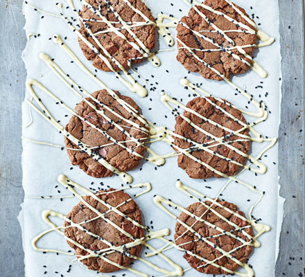 Black tahini chocolate cookies