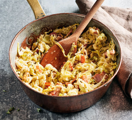 Creamed leeks with bacon & thyme