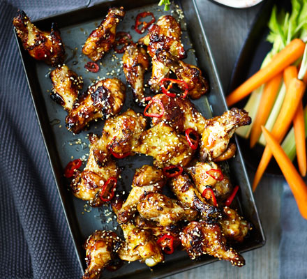 Honey-glazed chicken wings