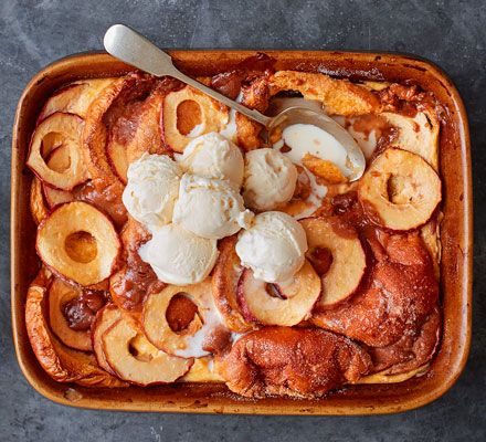 Toffee apple bread & butter pudding