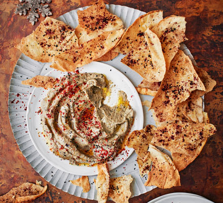 Baba ganoush & sesame crackers