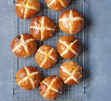 Chocolate orange hot cross buns