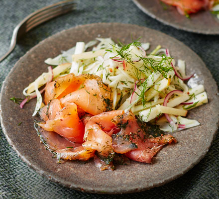 Gravadlax with celeriac & fennel salad