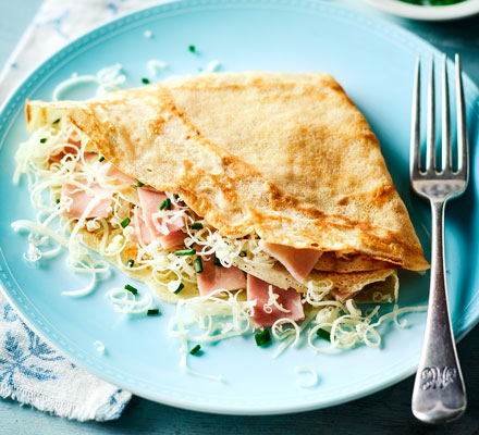 Smoked ham & cheese pancakes