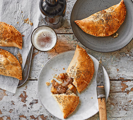 Venison, stilton & rosemary pasties