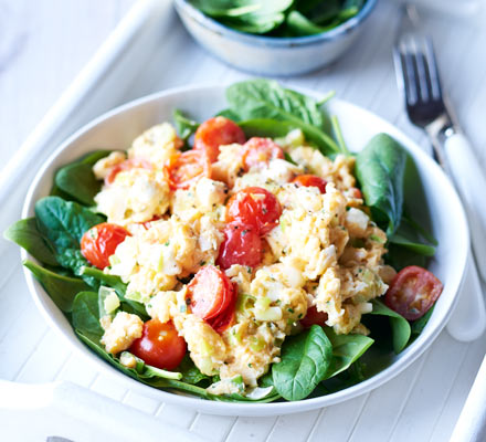 Scrambled egg & feta hash