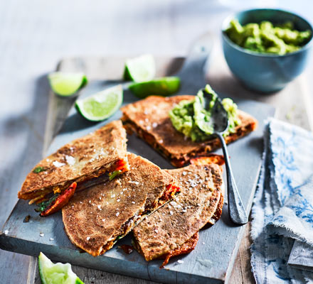 Sweet potato, peanut butter & chilli quesadillas