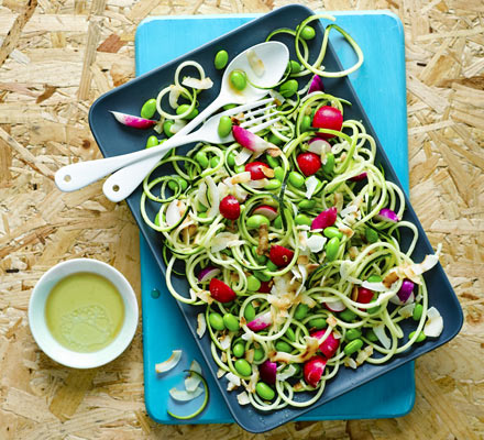 Lime, sesame & coconut courgette carpaccio