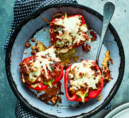 Mediterranean turkey-stuffed peppers