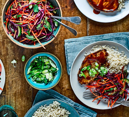 Sticky hoisin pork steaks