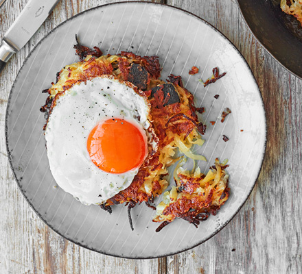 Black pudding potato cakes