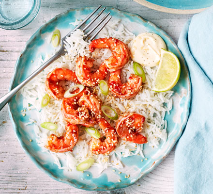 Spicy tamarind prawns