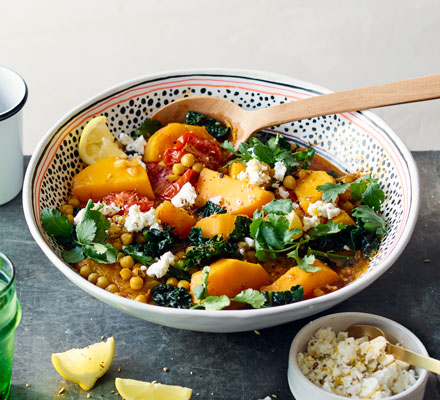 Moroccan chickpea, squash & cavolo nero stew