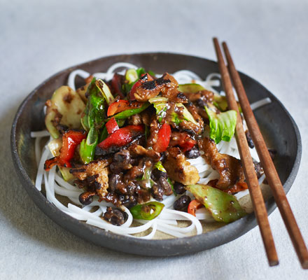 Seitan & black bean stir-fry