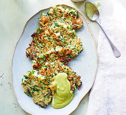 Courgette fritters with tarragon aïoli