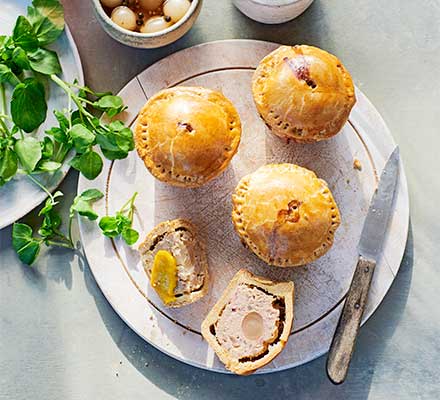 Pickled onion pork pies