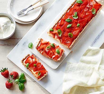 Strawberry & basil tart