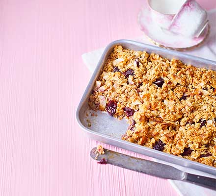 Cherry & coconut flapjacks