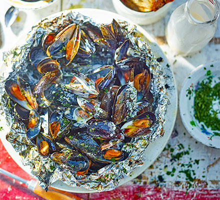 Barbecued mussels