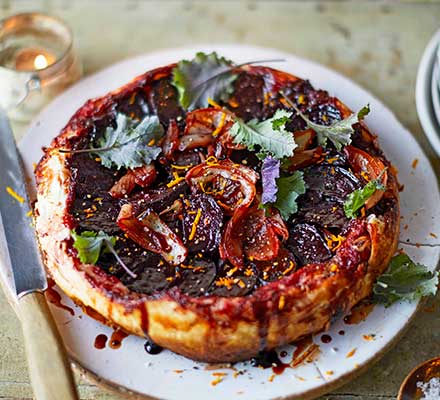 Beetroot & red onion tarte tatin