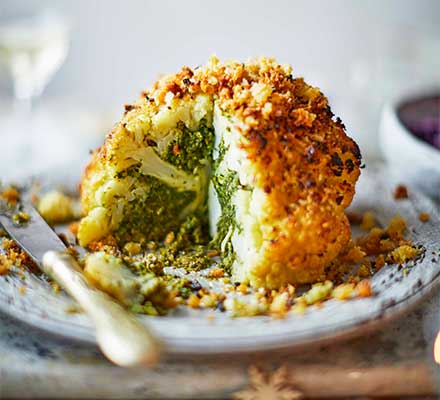 Roasted stuffed cauliflower