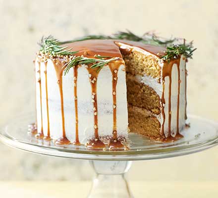 Salted caramel pear cake