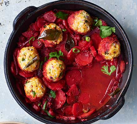 Sri Lankan braised roots stew & coconut dhal dumplings