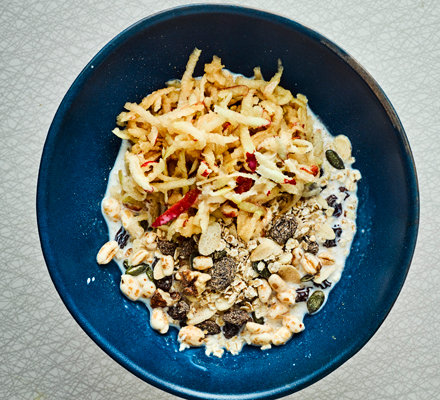 Walnut & almond muesli with grated apple