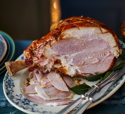 Miso-glazed roast ham