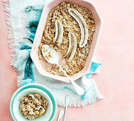 Baked banana porridge