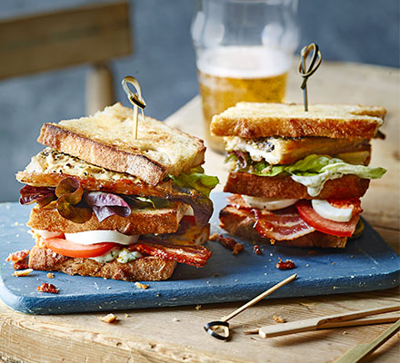 Mackerel club sandwich