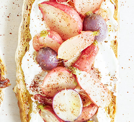 Labneh, radishes & sumac toast