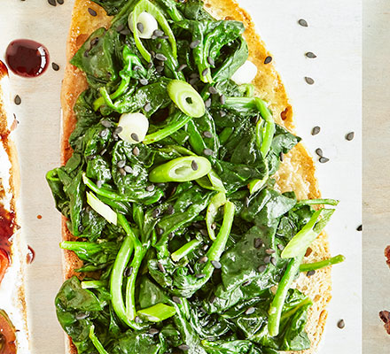 Miso spinach toast