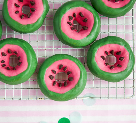 Watermelon doughnuts