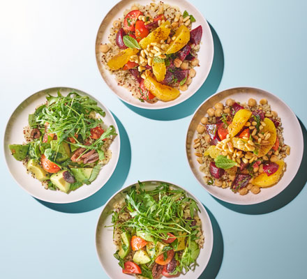 Bulgur & quinoa lunch bowls