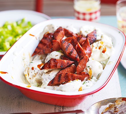 BBQ chorizo potato salad