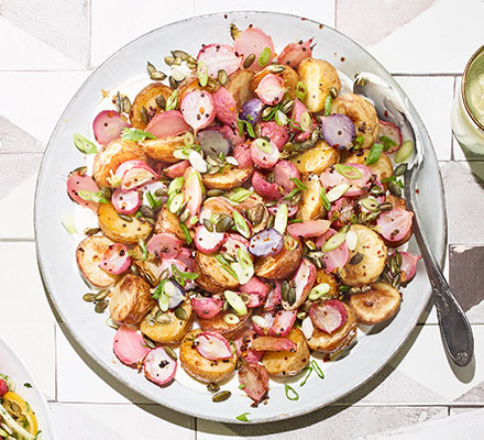 Roast new potatoes & radishes