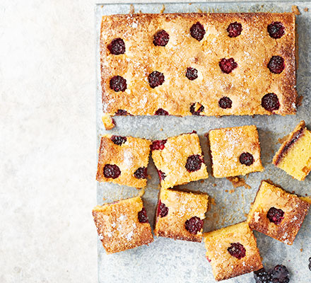 Blackberry Bakewell squares