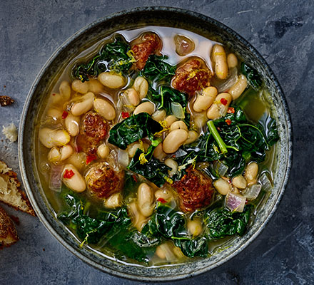 Cavolo nero, meatball & cannellini soup